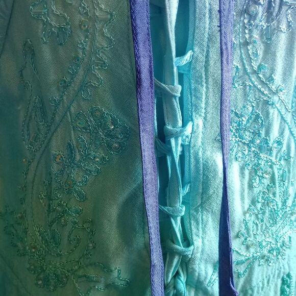 Y2K Beaded Sequin Ombre Corset Mermaid Dress - Picture 4 of 5